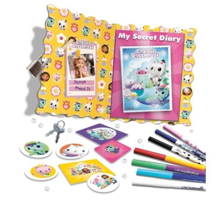 Journal secret - LISCIANI - Gabby's Dollhouse - Stylos magiques - Lampe UV et cadenas - Personnalisation créative