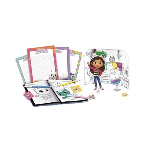 École de dessin - LISCIANI - Gabby's Dollhouse - Sac a dos créatif - Ardoises et autocollants - Portable et pratique