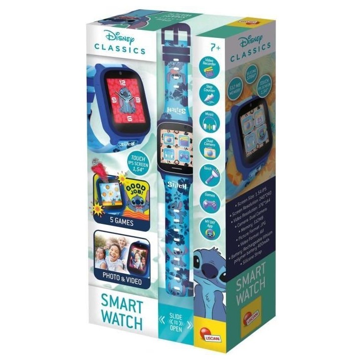 Montre Éducative - HI TECH - STITCH - Cadrans personnalisables, 5 Jeux interactifs Montre Éducative - HI TECH - STITCH - Cadrans personnalisables, 5 Jeux interactifs