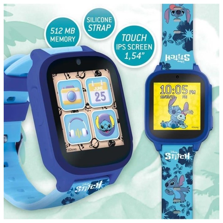 Montre Éducative - HI TECH - STITCH - Cadrans personnalisables, 5 Jeux interactifs Montre Éducative - HI TECH - STITCH - Cadrans personnalisables, 5 Jeux interactifs