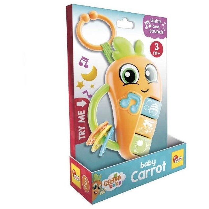 Carot - Hochet électronique - CAROTINA BABY - Mélodies et bruits d'animaux, Anneaux de dentition Carot - Hochet électronique - CAROTINA BABY - Mélodies et bruits d'animaux, Anneaux de dentition