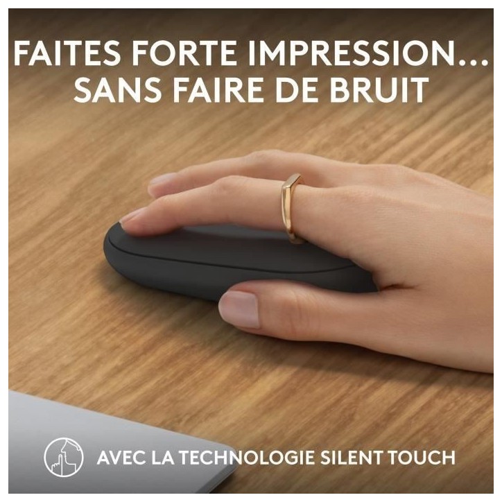 Souris - Sans fil - Logitech - Pebble Mouse 2 M350s - Graphite