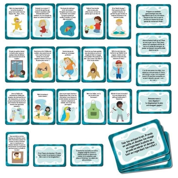 Jeu de cartes S'occuper quand il pleut - Jeu Éducatif - LIFE SKILLS - Cartes illustrées Jeu de cartes S'occuper quand il pleut - Jeu Éducatif - LIFE SKILLS - Cartes illustrées