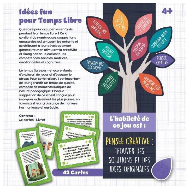 Jeu de cartes que faire en temps libre - Jeu Éducatif - LIFE SKILLS - Cartes illustrées Jeu de cartes que faire en temps libre - Jeu Éducatif - LIFE SKILLS - Cartes illustrées