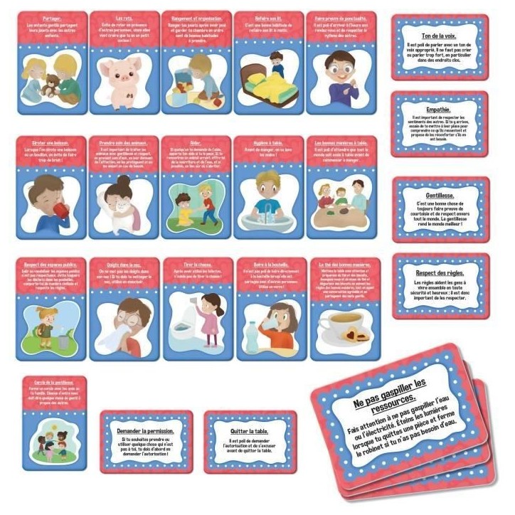 Jeu de cartes des bonnes manieres - Jeu Éducatif - LIFE SKILLS - Cartes illustrées Jeu de cartes des bonnes manieres - Jeu Éducatif - LIFE SKILLS - Cartes illustrées