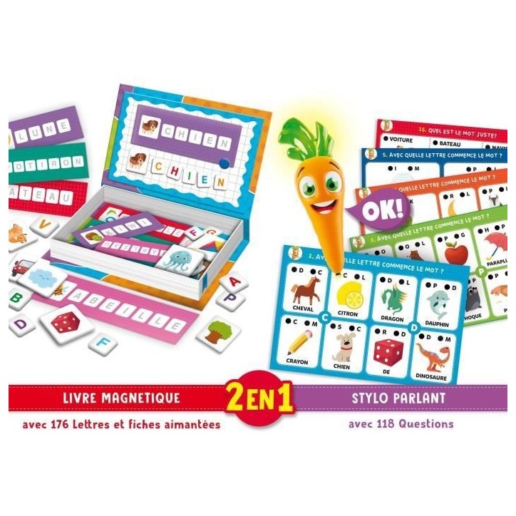 Stylo parlant et jouets magnétiques - CAROTINA - Apprentissage ludique Stylo parlant et jouets magnétiques - CAROTINA - Apprentissage ludique