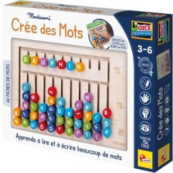 Compose-mots - Jeu Montessori - MONTESSORI - Tableau en Bois, Lettres