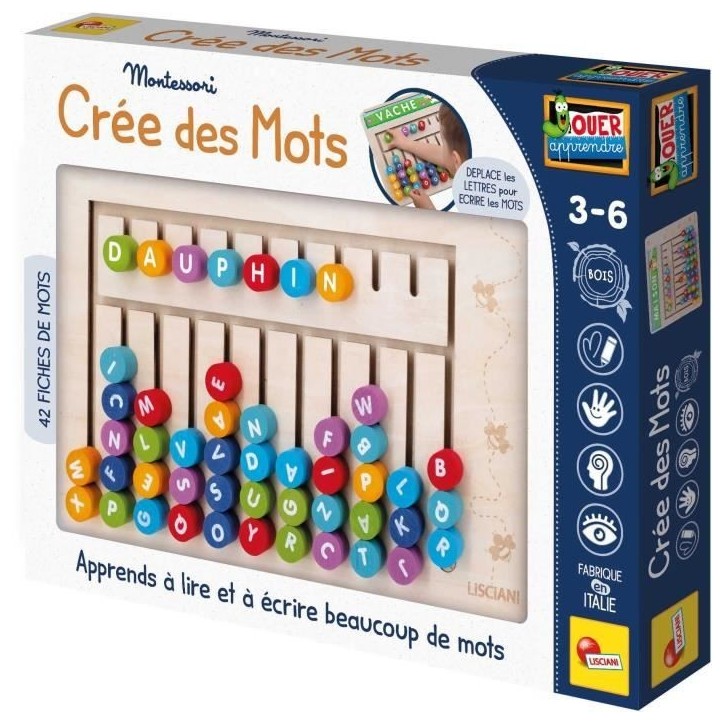 Compose-mots - Jeu Montessori - MONTESSORI - Tableau en Bois, Lettres et Chiffres Magnétiques Compose-mots - Jeu Montessori - MONTESSORI - Tableau en Bois, Lettres et Chiffres Magnétiques