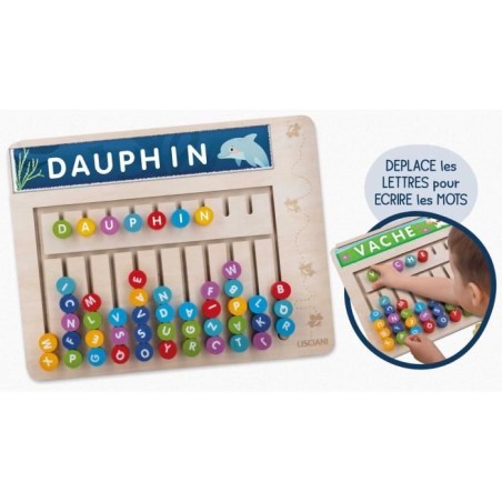 Compose-mots - Jeu Montessori - MONTESSORI - Tableau en Bois, Lettres et Chiffres Magnétiques