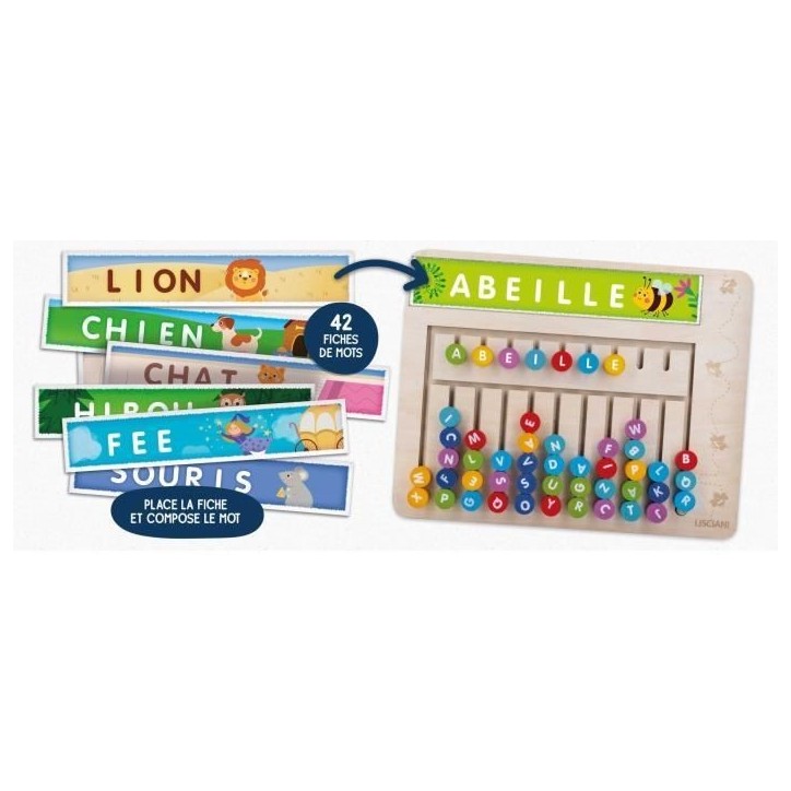 Compose-mots - Jeu Montessori - MONTESSORI - Tableau en Bois, Lettres et Chiffres Magnétiques Compose-mots - Jeu Montessori - MONTESSORI - Tableau en Bois, Lettres et Chiffres Magnétiques