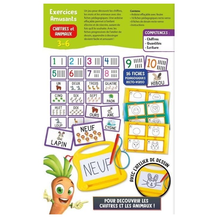 Calculs - Mini ardoise magique - CAROTINA - Apprentissage des chiffres Calculs - Mini ardoise magique - CAROTINA - Apprentissage des chiffres