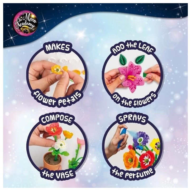 Bouquet de fleurs - Kit de Loisirs Créatifs - THE MOON ACADEMY - Composé Innovant, Accessoires Inclus