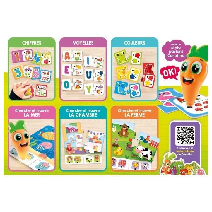 Stylo parlant - Jeu Éducatif - CAROTINA BABY - 20 jeux - Des 2 ans Stylo parlant - Jeu Éducatif - CAROTINA BABY - 20 jeux - Des 2 ans
