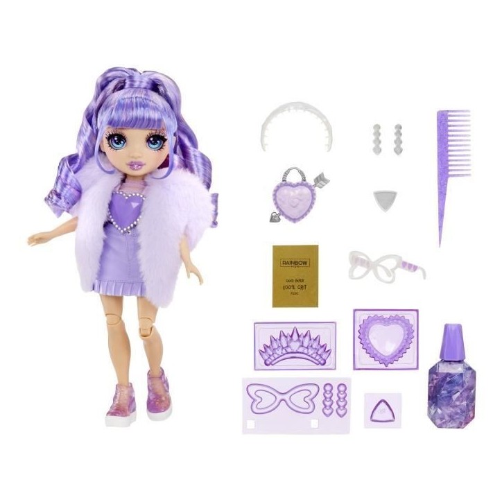 Rainbow High Cristal Poupée Mannequin 27 cm - Violet Rainbow High Cristal Poupée Mannequin 27 cm - Violet