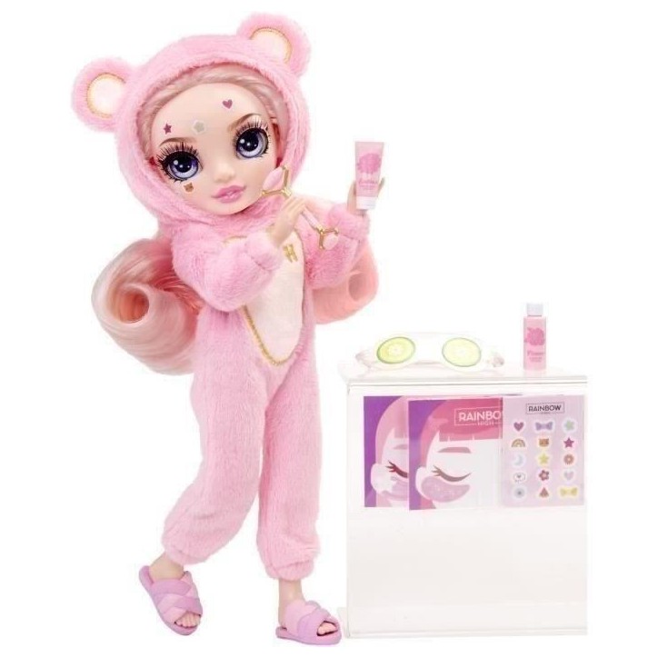 Junior High Pyjama Party - Poupée mannequin articulée 22cm - Bella (rose) - Nombreux accessoires - a partir de 4 ans