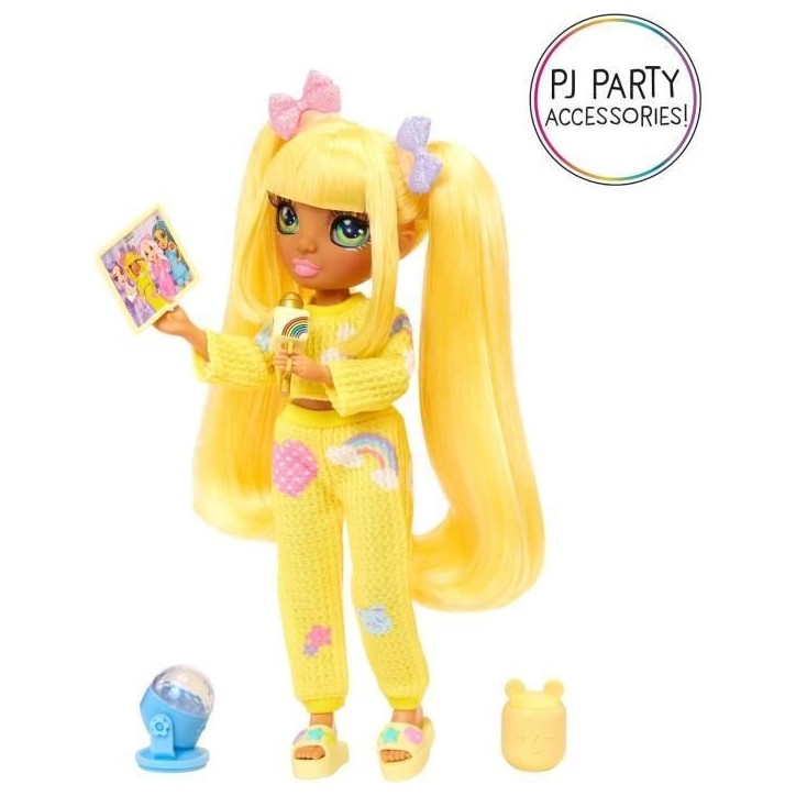 Junior High Pyjama Party - Poupée mannequin articulée 22 cm - Sunny (Jaune) - Nombreux accessoires - a partir de 4 ans Junior High Pyjama Party - Poupée mannequin articulée 22 cm - Sunny (Jaune) - Nombreux accessoires - a partir de 4 ans