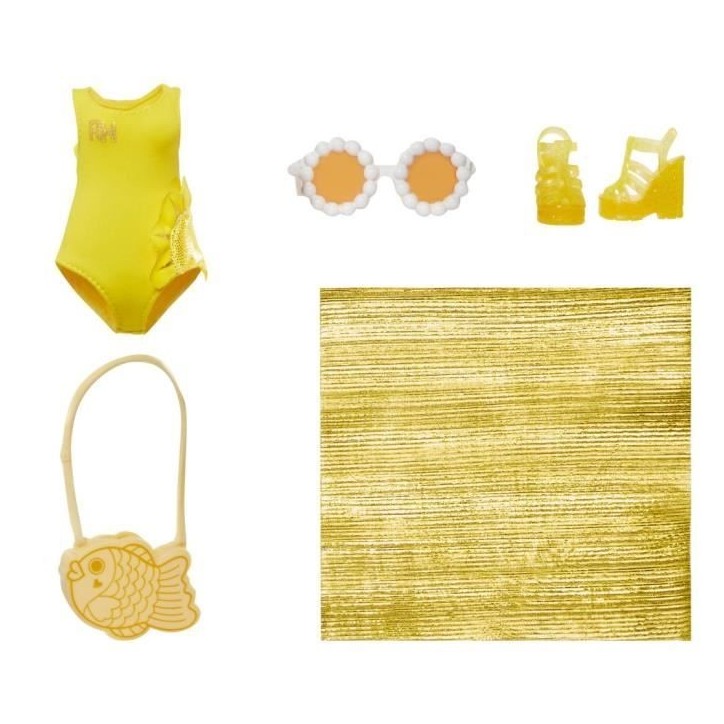 Rainbow High Swim & Style - Poupée mannequin ariculée 27 cm - Sunny (Jaune) - Maillot de bain + Paréo - a partir de 4 ans Rainbow High Swim & Style - Poupée mannequin ariculée 27 cm - Sunny (Jaune) - Maillot de bain + Paréo - a partir de 4 ans