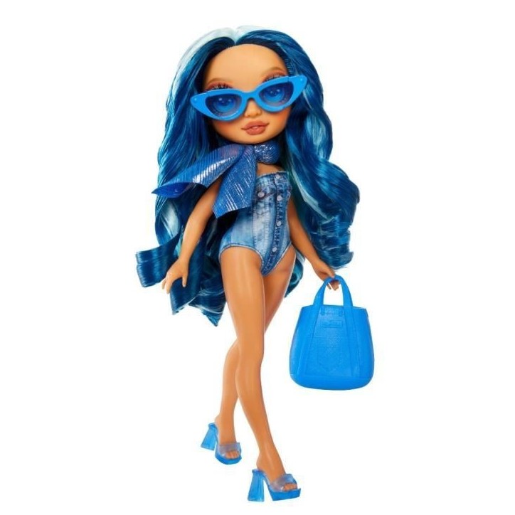 Rainbow High Swim & Style - Poupée mannequin ariculée 27 cm - Skyler (Bleue) - Maillot de bain + Paréo - a partir de 4 ans Rainbow High Swim & Style - Poupée mannequin ariculée 27 cm - Skyler (Bleue) - Maillot de bain + Paréo - a partir de 4 ans