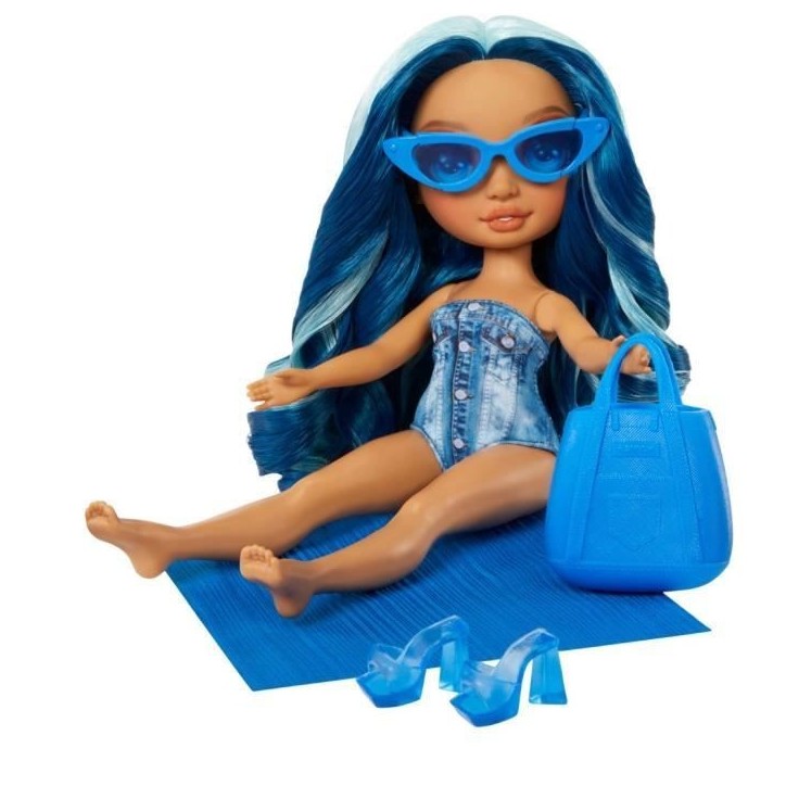 Rainbow High Swim & Style - Poupée mannequin ariculée 27 cm - Skyler (Bleue) - Maillot de bain + Paréo - a partir de 4 ans Rainbow High Swim & Style - Poupée mannequin ariculée 27 cm - Skyler (Bleue) - Maillot de bain + Paréo - a partir de 4 ans