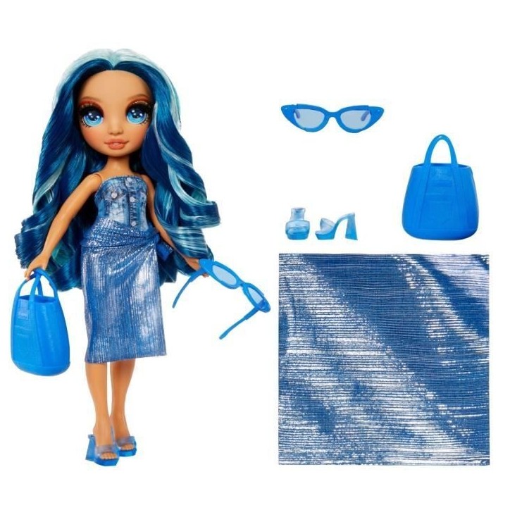 Rainbow High Swim & Style - Poupée mannequin ariculée 27 cm - Skyler (Bleue) - Maillot de bain + Paréo - a partir de 4 ans Rainbow High Swim & Style - Poupée mannequin ariculée 27 cm - Skyler (Bleue) - Maillot de bain + Paréo - a partir de 4 ans