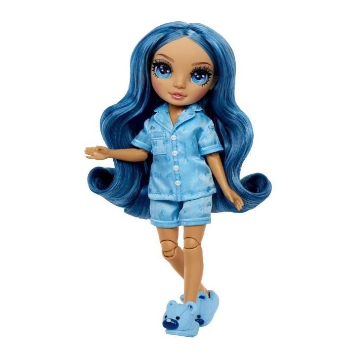 Junior High Pyjama Party - Poupée mannequin articulée 22 cm - Skyler (Bleue) - Nombreux accessoires - a partir de 4 ans
