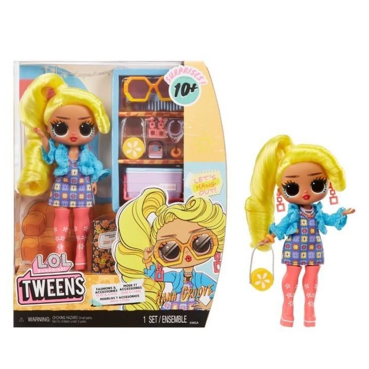 L.O.L. Surprise Tweens - Poupée mannequin articulée 24 cm - Hana Groove - 2 tenues et plusieurs accessoires - A partir de 4 an L.O.L. Surprise Tweens - Poupée mannequin articulée 24 cm - Hana Groove - 2 tenues et plusieurs accessoires - A partir de 4 an