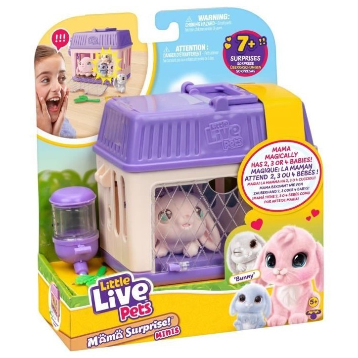 Set de jeu - LITTLE LIVE PETS - Mama Surprise Lapins - Bébés inclus - Accessoires personnalisables Set de jeu - LITTLE LIVE PETS - Mama Surprise Lapins - Bébés inclus - Accessoires personnalisables