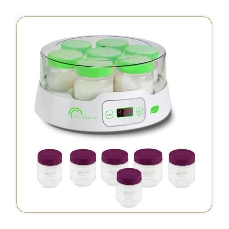 Yaourtiere LITTLE BALANCE - Capacité 7 pots de 190ml + 6 pots additio Yaourtiere LITTLE BALANCE - Capacité 7 pots de 190ml + 6 pots additio