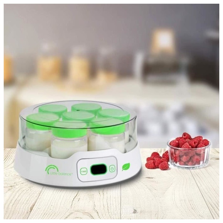Yaourtiere LITTLE BALANCE - Capacité 7 pots de 190ml + 6 pots additionnels - Programmable jusqu'a 14h - 20W Yaourtiere LITTLE BALANCE - Capacité 7 pots de 190ml + 6 pots additionnels - Programmable jusqu'a 14h - 20W