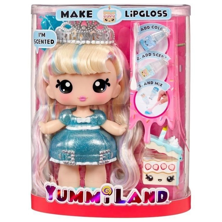 Yummiland - Grande poupée 25 cm a coiffer et câliner - Animal de compagnie + baumes a levre parfumé - Callie - Des 4ans Yummiland - Grande poupée 25 cm a coiffer et câliner - Animal de compagnie + baumes a levre parfumé - Callie - Des 4ans