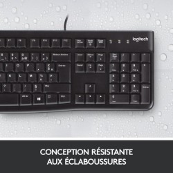 Clavier - Filaire - Logitech - K120 Business - AZERTY - Noir