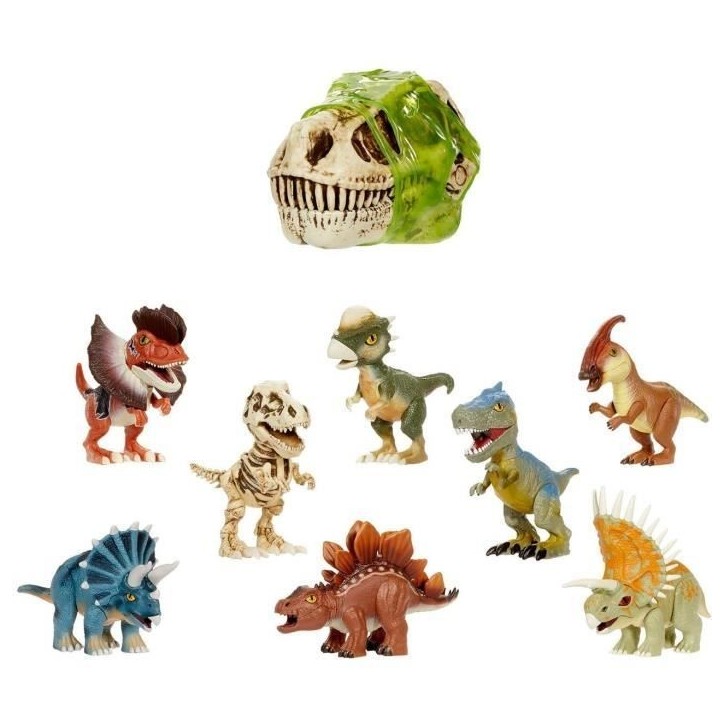 GrossMos - Tete de dinosaure géante - Découvre tes mini dinosaures dans le slime - 4 modeles a collectionner - Aléatoire GrossMos - Tete de dinosaure géante - Découvre tes mini dinosaures dans le slime - 4 modeles a collectionner - Aléatoire