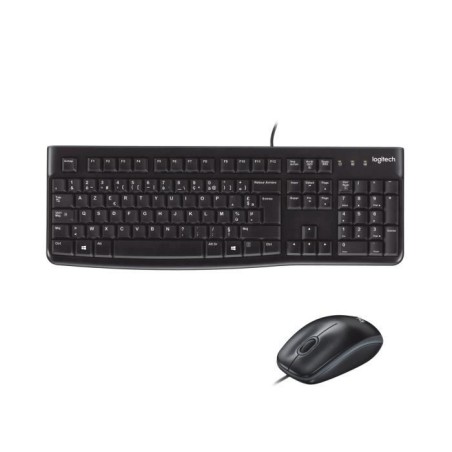 Ensemble Clavier Souris - Filaire - Logitech - MK120 - AZERTY - Noir