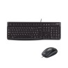 Ensemble Clavier Souris - Filaire - Logitech - MK120 - AZERTY - Noir