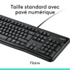 Ensemble Clavier Souris - Filaire - Logitech - MK120 - AZERTY - Noir