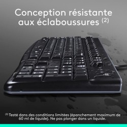 Ensemble Clavier Souris - Filaire - Logitech - MK120 - AZERTY - Noir