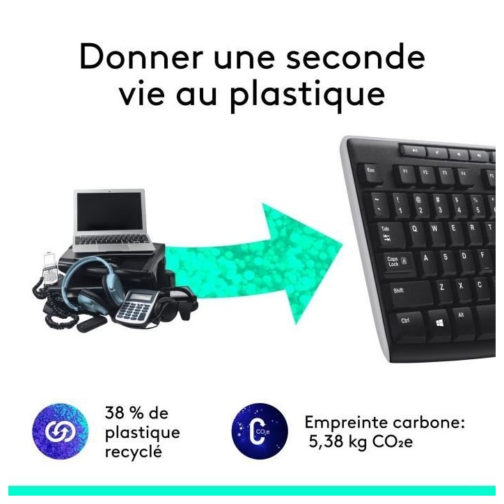 Clavier - Sans fil - Logitech - K270 - AZERTY - Noir Clavier - Sans fil - Logitech - K270 - AZERTY - Noir