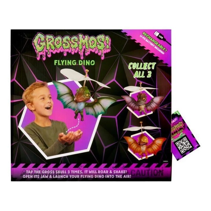 GrossMos Flying - Découvre ton dinosaure volant - Vert - 3 modeles a collectioner GrossMos Flying - Découvre ton dinosaure volant - Vert - 3 modeles a collectioner