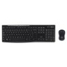 Ensemble Clavier Souris - Sans fil - Logitech - MK270 - AZERTY - Noir