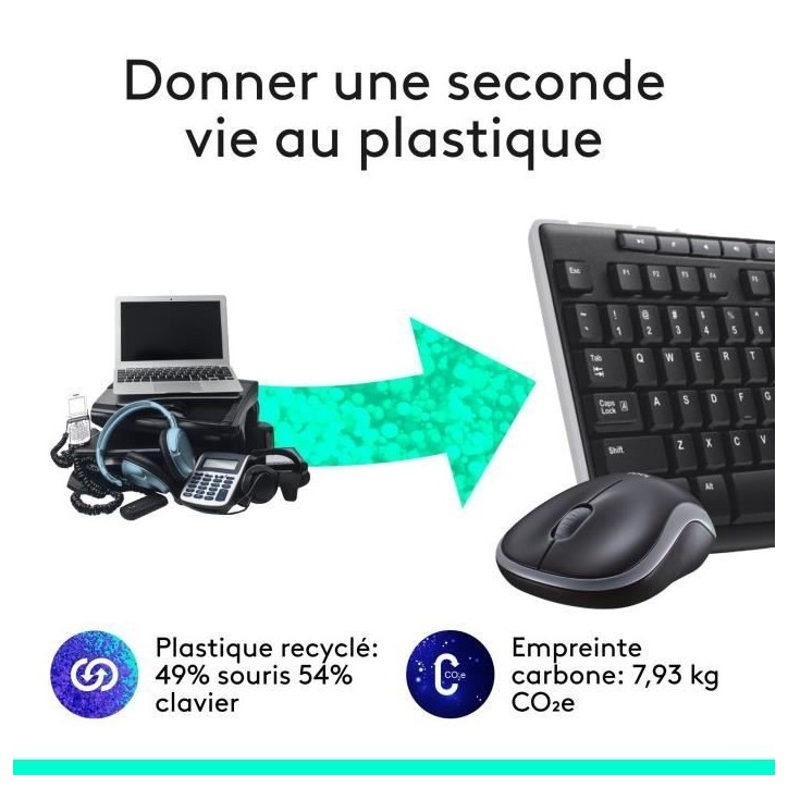Ensemble Clavier Souris - Sans fil - Logitech - MK270 - AZERTY - Noir Ensemble Clavier Souris - Sans fil - Logitech - MK270 - AZERTY - Noir