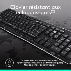 Ensemble Clavier Souris - Sans fil - Logitech - MK270 - AZERTY - Noir