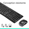 Ensemble Clavier Souris - Sans fil - Logitech - MK270 - AZERTY - Noir