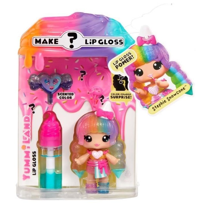 Yummiland Lip Gloss Doll - Color Change Combo- Stephie Snowcone Yummiland Lip Gloss Doll - Color Change Combo- Stephie Snowcone