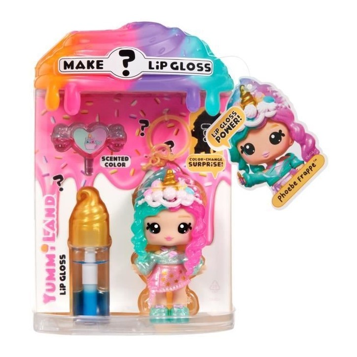 Yummiland Lip Gloss Doll - Color Change Combo - Phoebe Frappe