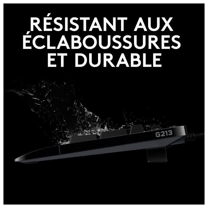 Clavier gamer - Filaire - Logitech G - G213 Prodigy - AZERTY - USB - Noir Clavier gamer - Filaire - Logitech G - G213 Prodigy - AZERTY - USB - Noir