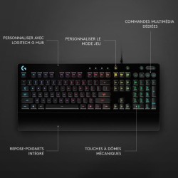 Clavier gamer - Filaire - Logitech G - G213 Prodigy - AZERTY - USB - N