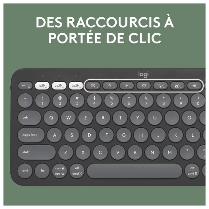 Clavier - Sans fil - Logitech - Pebble Keys 2 K380s - Bouton Easy-switch - Graphite Clavier - Sans fil - Logitech - Pebble Keys 2 K380s - Bouton Easy-switch - Graphite