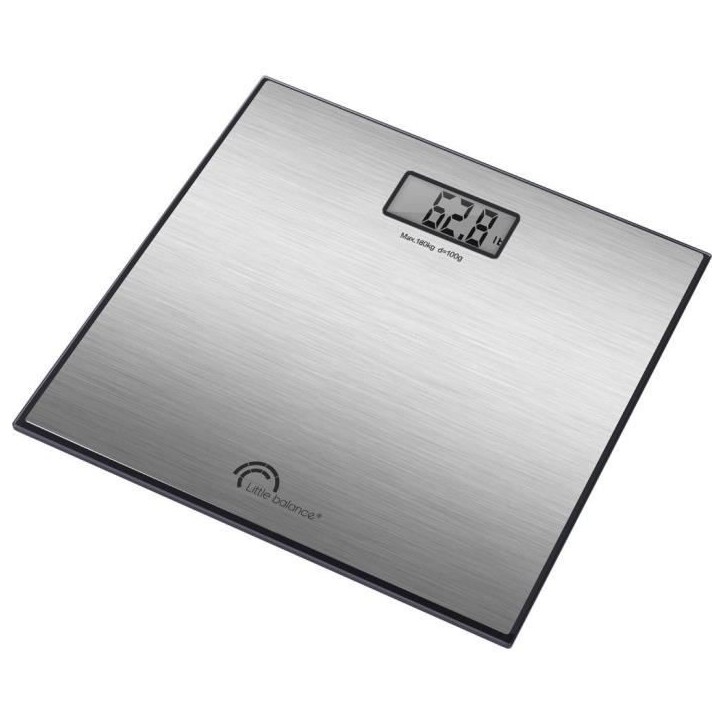 Pese-personne - LITTLE BALANCE - 8159 - EXCLUSIF - 180 kg / 100 g - Inox Pese-personne - LITTLE BALANCE - 8159 - EXCLUSIF - 180 kg / 100 g - Inox