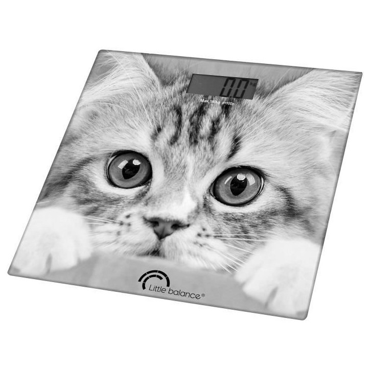 Pese personne électronique LITTLE BALANCE - design The Cat - 180kg 100g Pese personne électronique LITTLE BALANCE - design The Cat - 180kg 100g