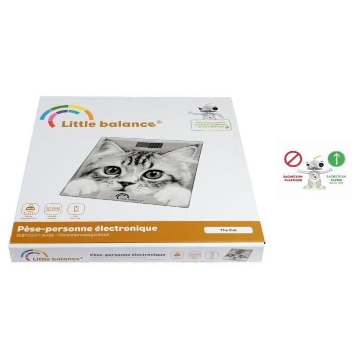 Pese personne électronique LITTLE BALANCE - design The Cat - 180kg 100g Pese personne électronique LITTLE BALANCE - design The Cat - 180kg 100g